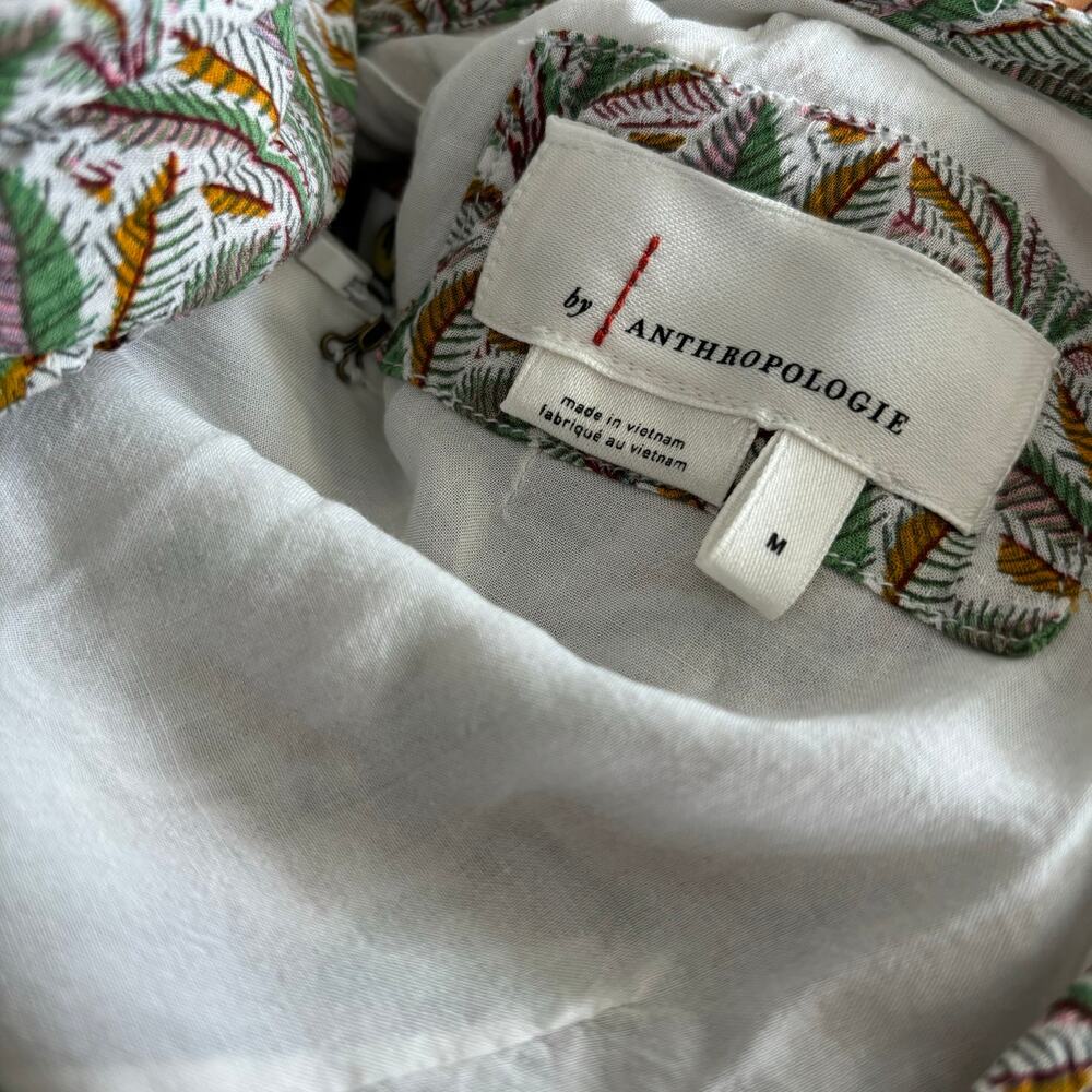 Anthropologie Maddie high-neck halter romper in a green palm/fern Size M VGUC - Picture 6 of 8
